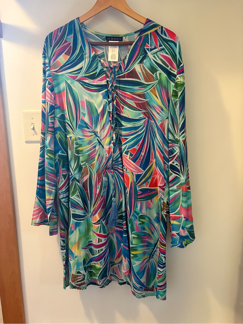 La Blanca Multicolor Palm Opulence Tropical Cover-Up Tunic